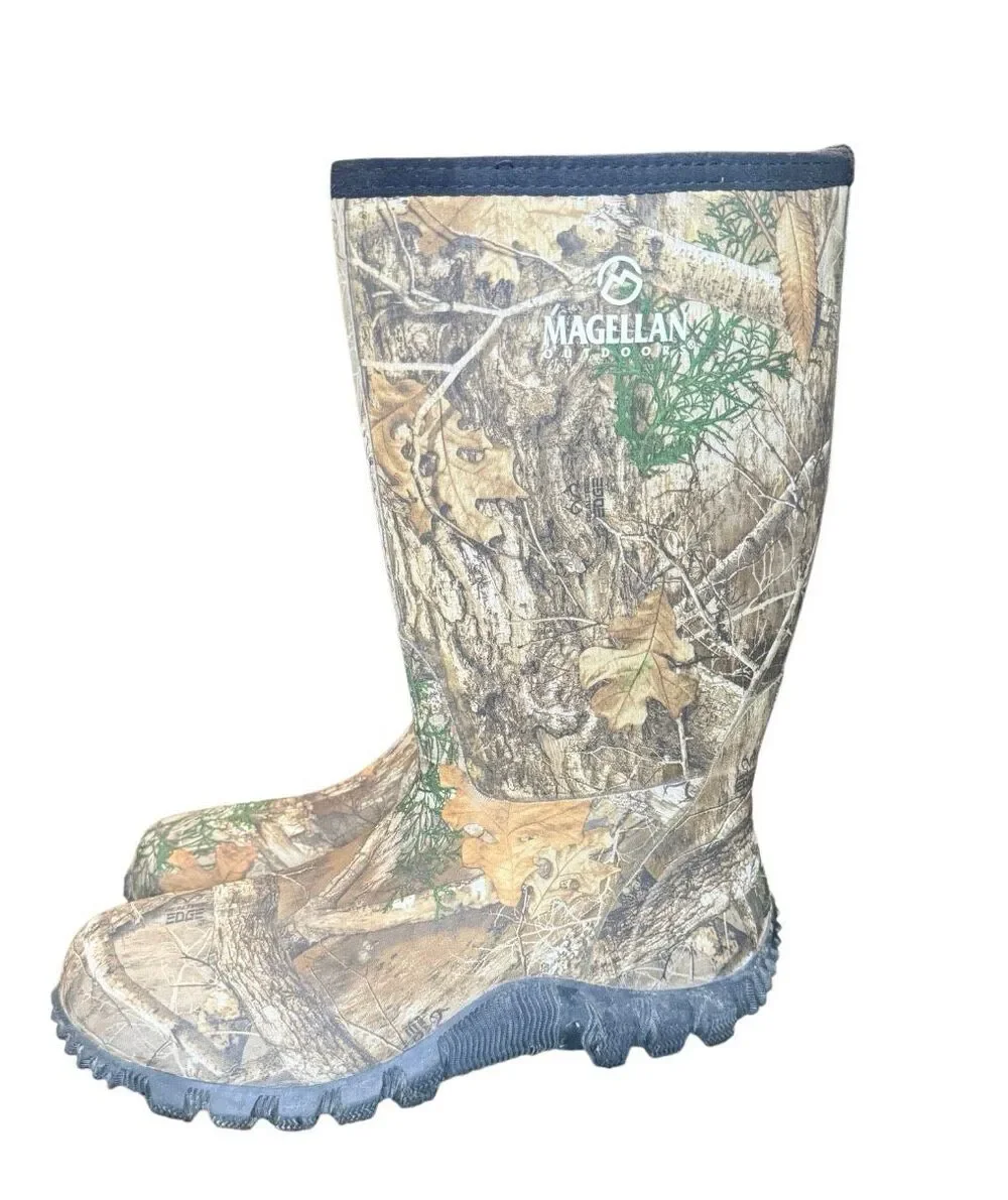 Magellan Outdoors Camo Rubber Boots Sz.11 Hunting Heavy-Duty Outdoors